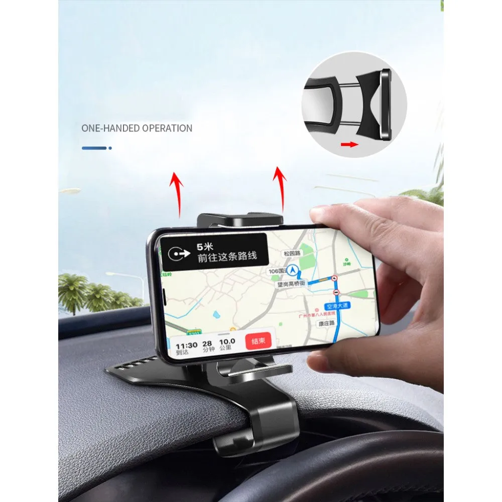 3 in 1 Car GPS Smartphone Holder: Dashboard / Visor Clamp   AC Grid Clip for Honor 8 Smart - Black