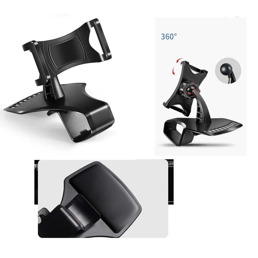 3 in 1 Car GPS Smartphone Holder: Dashboard / Visor Clamp   AC Grid Clip for Honor 8 Smart - Black