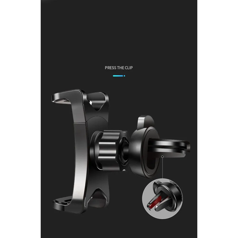 3 in 1 Car GPS Smartphone Holder: Dashboard / Visor Clamp   AC Grid Clip for Honor 8 Smart - Black