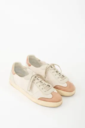 Beige & Brown Lace Up Sneaker