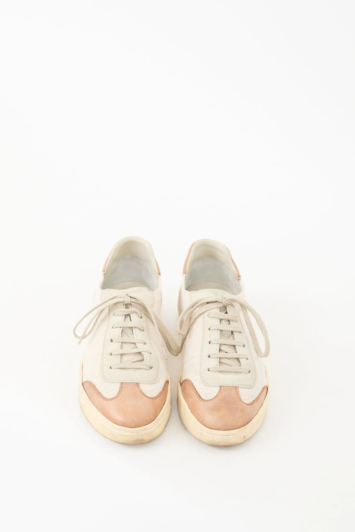 Beige & Brown Lace Up Sneaker