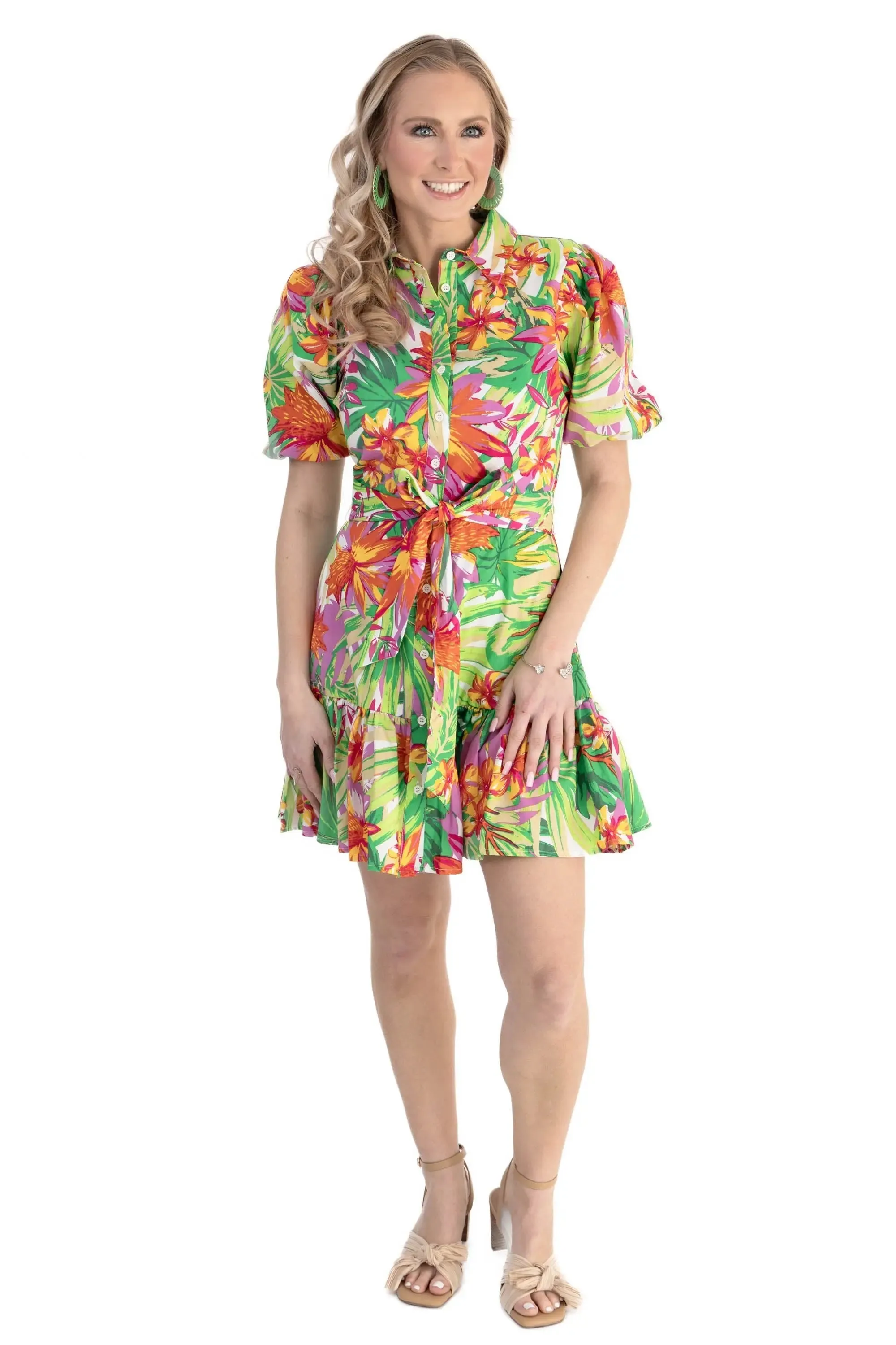 Chase Your Own Sunshine Poplin Short Floral Dress