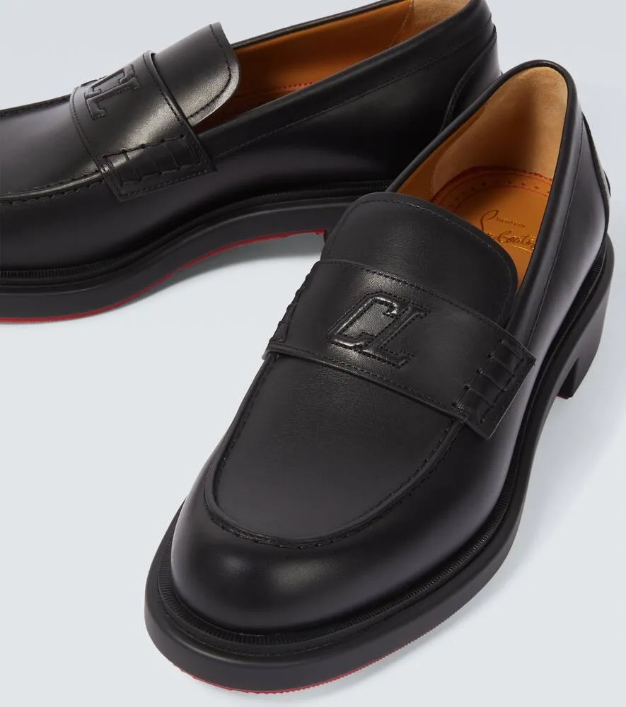 Christian Louboutin Monogram leather loafers
