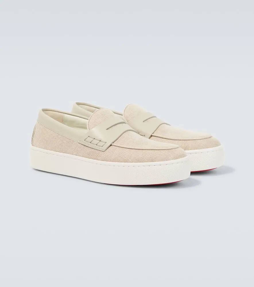 Christian Louboutin Paqueboat canvas and leather loafers