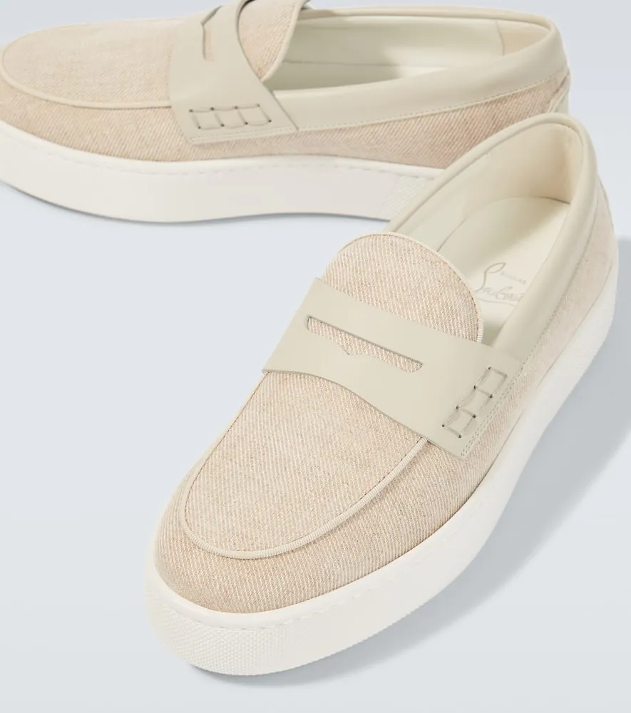 Christian Louboutin Paqueboat canvas and leather loafers