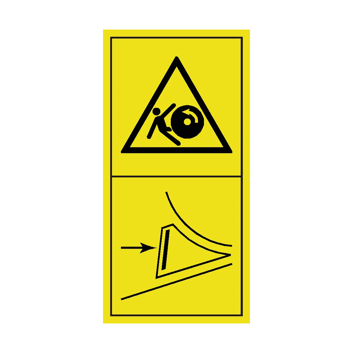 Danger Of Running Backwards On A Slope, Secure The Machine With Wedges Sticker