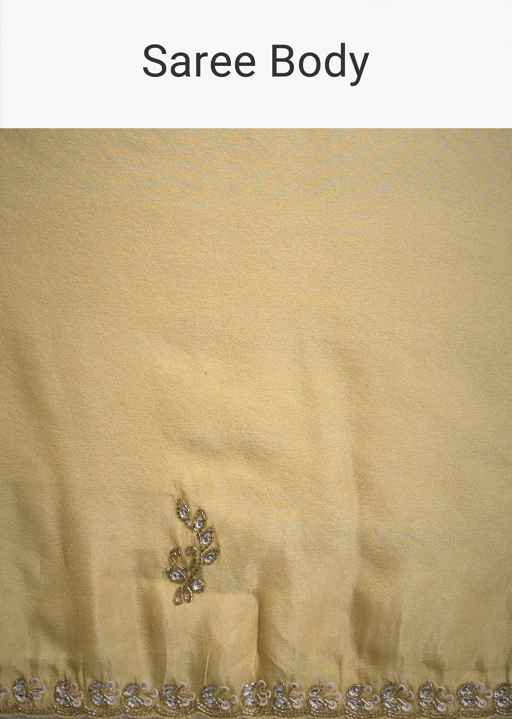 Gold Tissue Saree With Cutdana Embellished Border