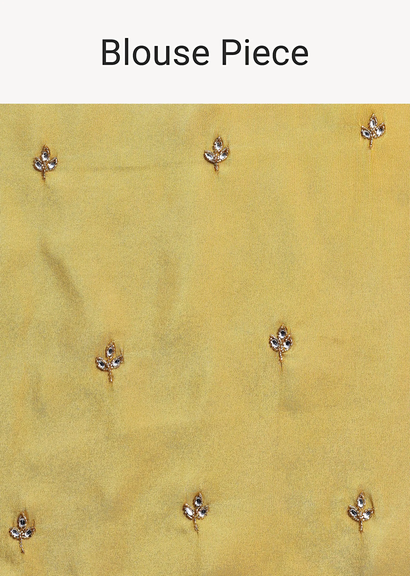 Gold Tissue Saree With Cutdana Embellished Border