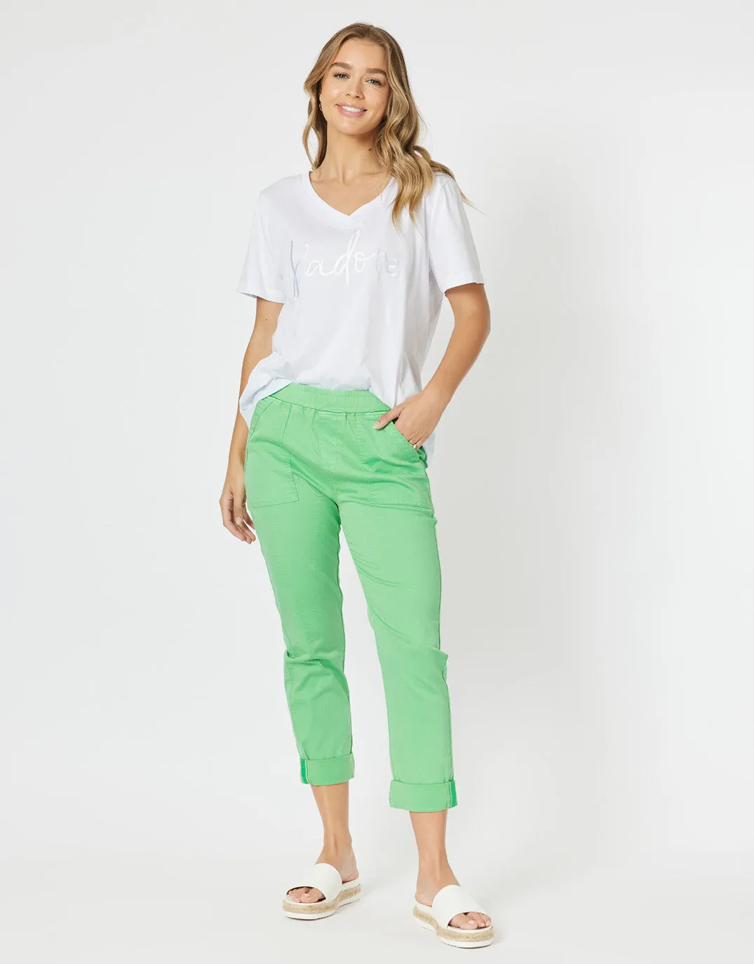 Isabella Cotton Pant - Green