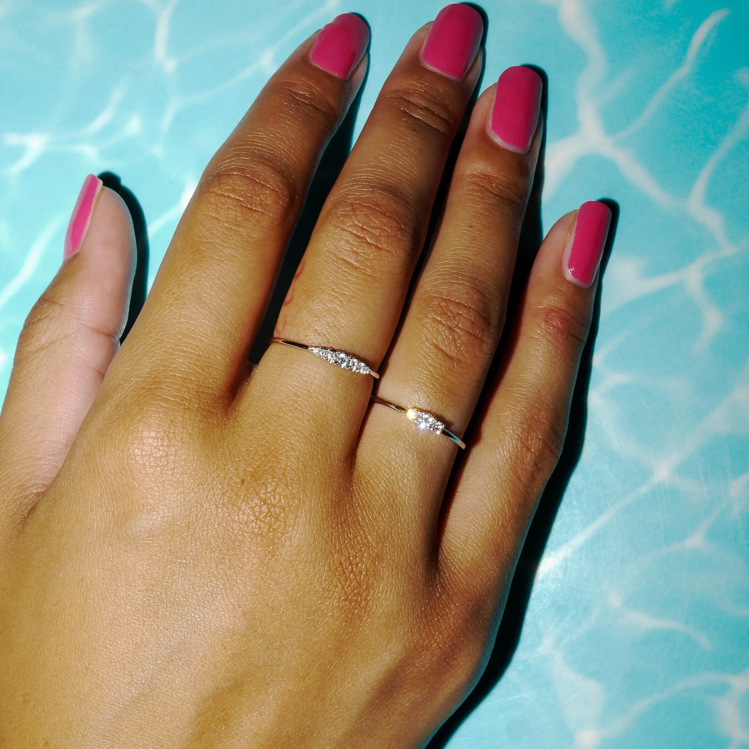Minimal Diamond Ring - Gelbgold mit Brillanten
