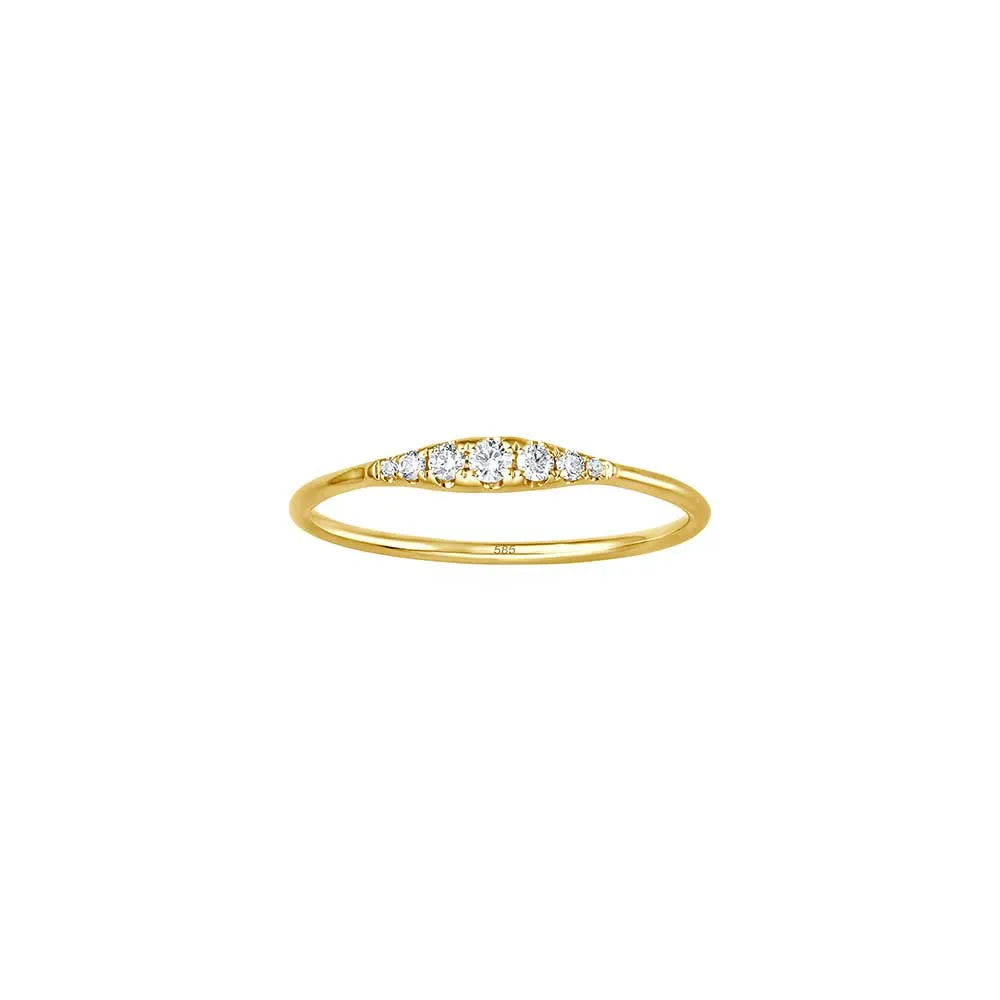 Minimal Diamond Ring - Gelbgold mit Brillanten