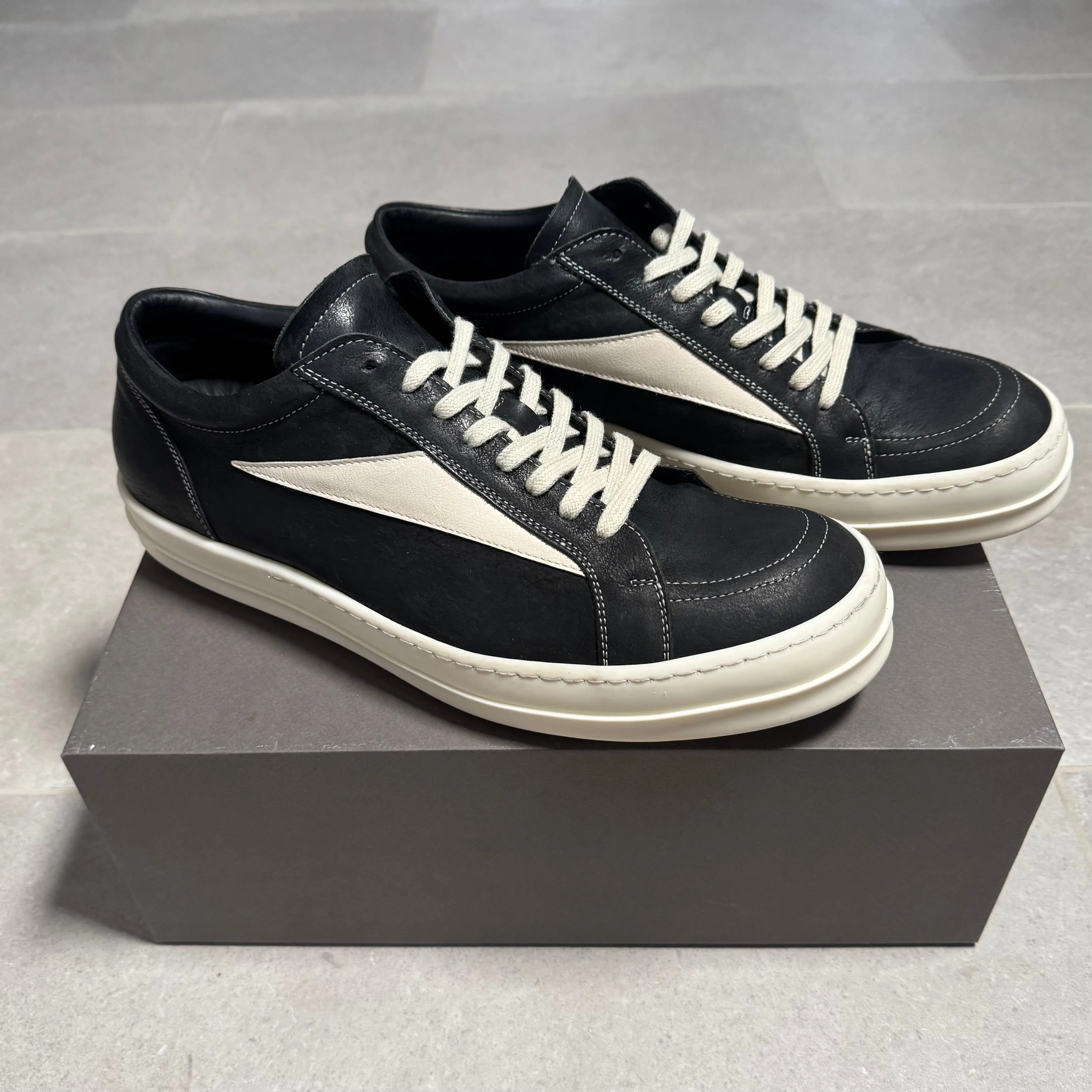 Rick Owens SS24 Mainline Vintage Leather Sneakers
