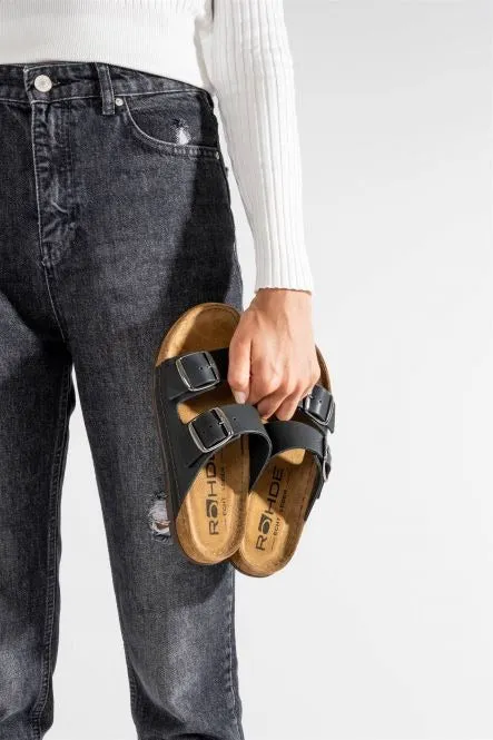 ROHDE Black Two Strap Sandal