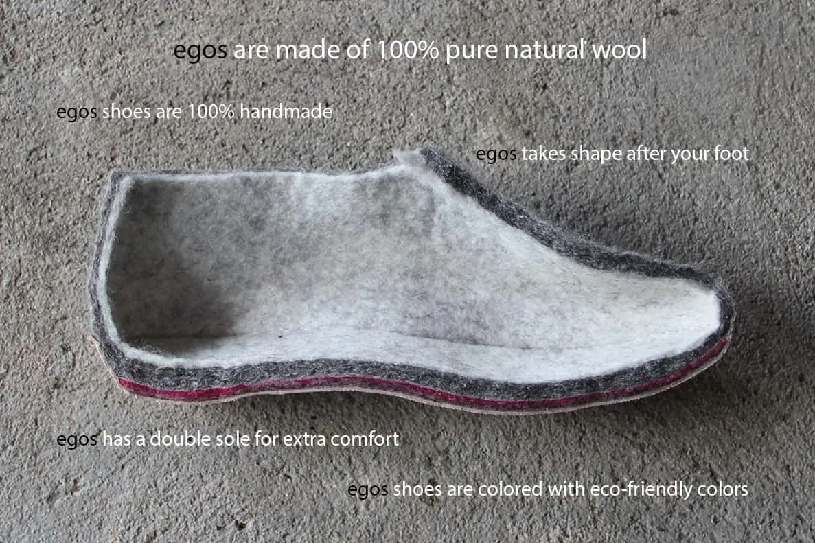 Rusty Red Slippers with Rubber Sole