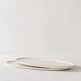 Sand Minimal Oval Serving Tray