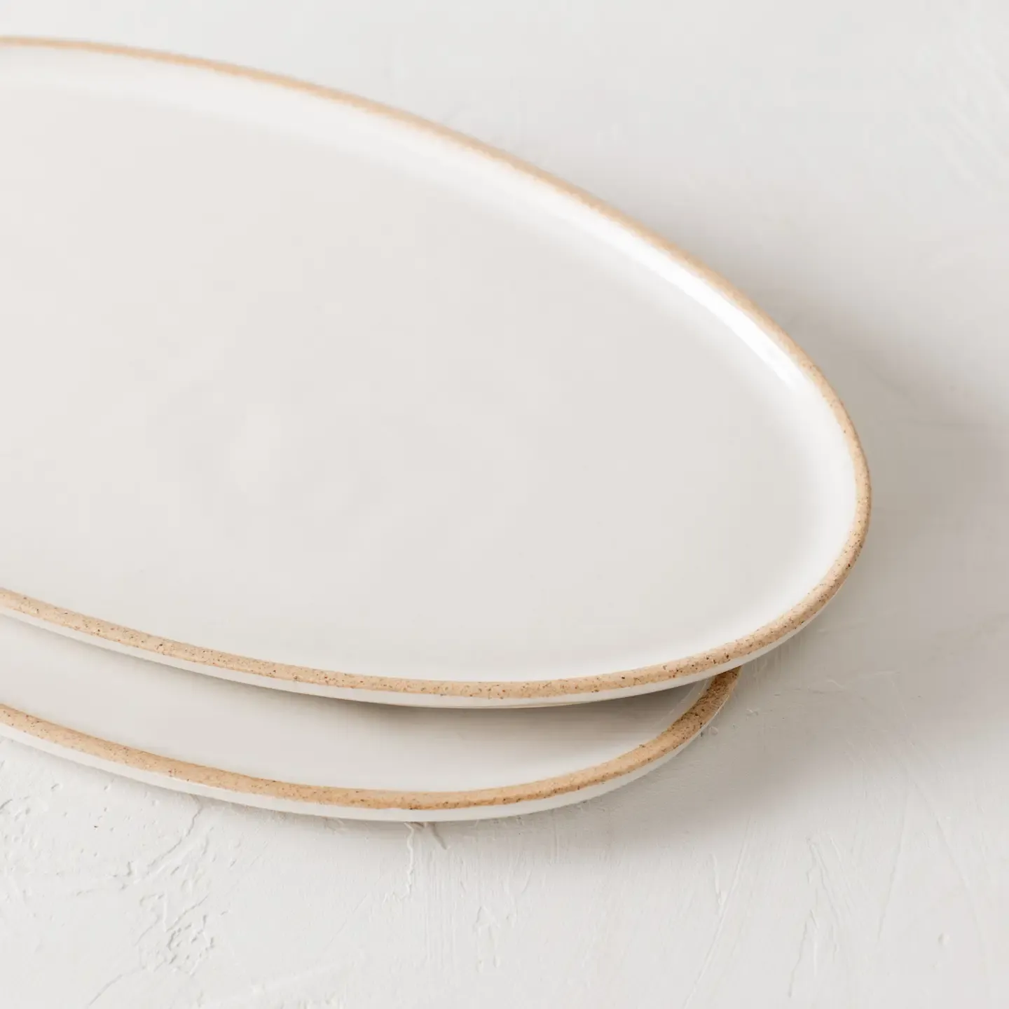 Sand Minimal Oval Serving Tray