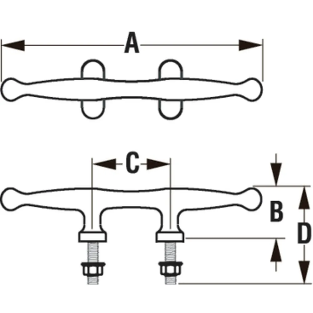 Sea-Dog 041666-1 Smart Cleat 6 - 316 Stainless Steel Stud Mount - Investment Cast