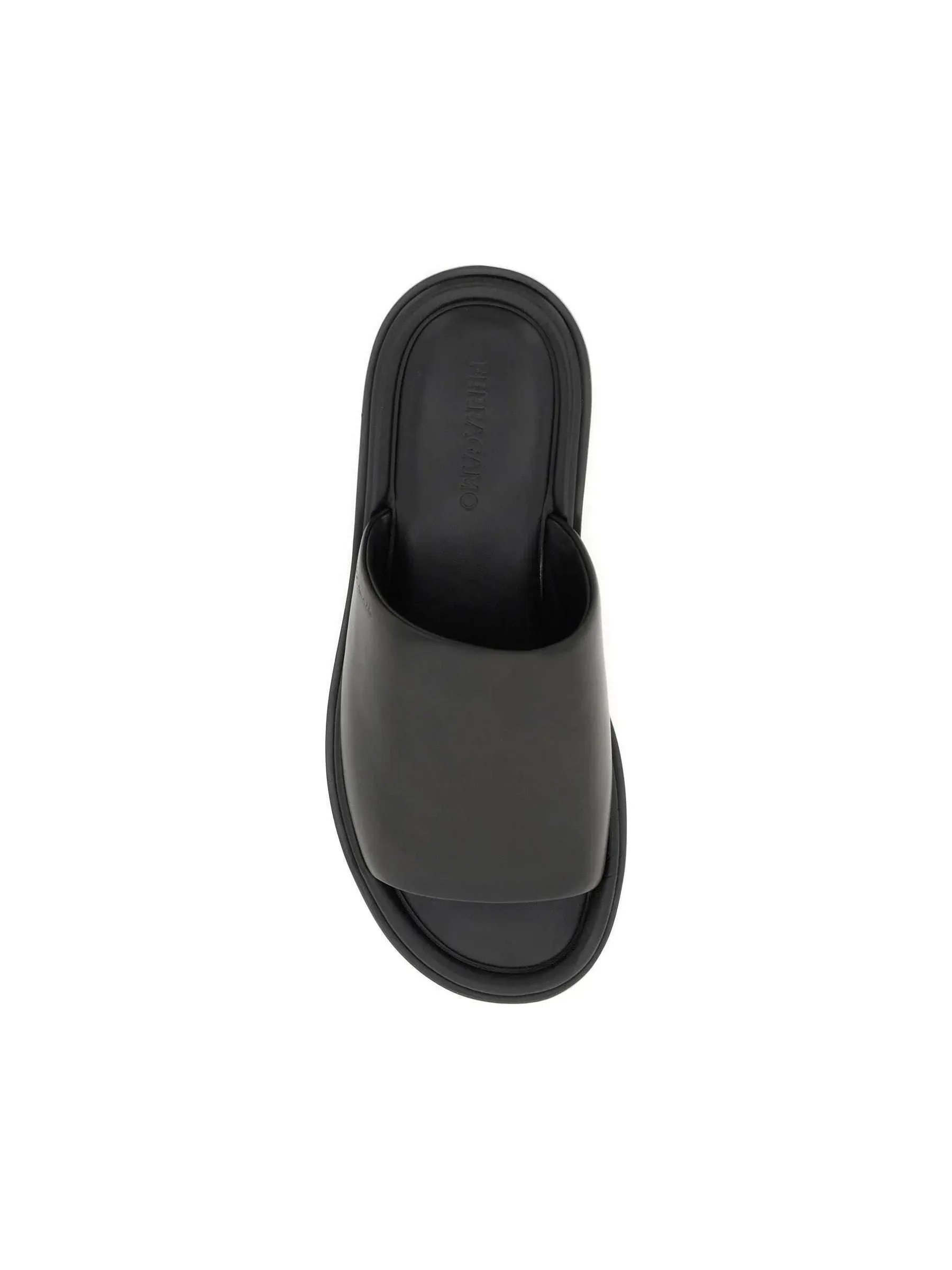 Smooth Leather Slide Sandals