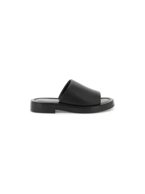 Smooth Leather Slide Sandals