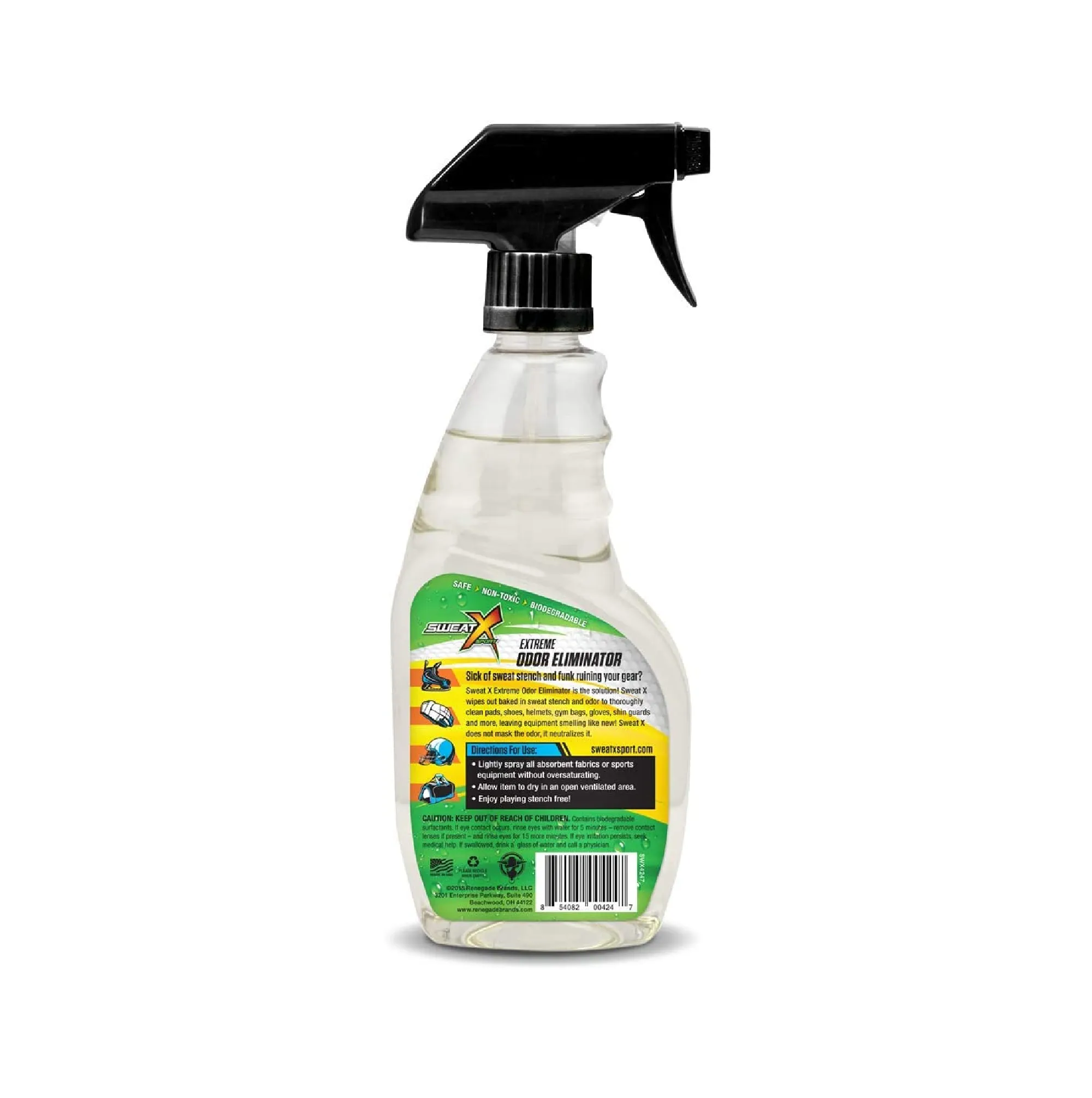 Sweat X Sport Extreme Odor Spray Multipurpose Deodorizer for Stinky Shoes | 16oz